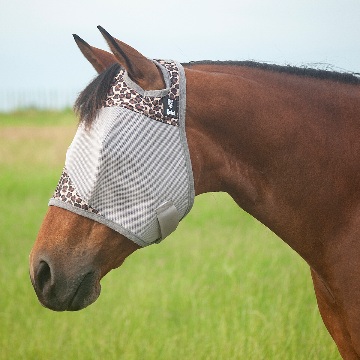 Cashel Crusader Standard Fly Mask with Leopard Trim