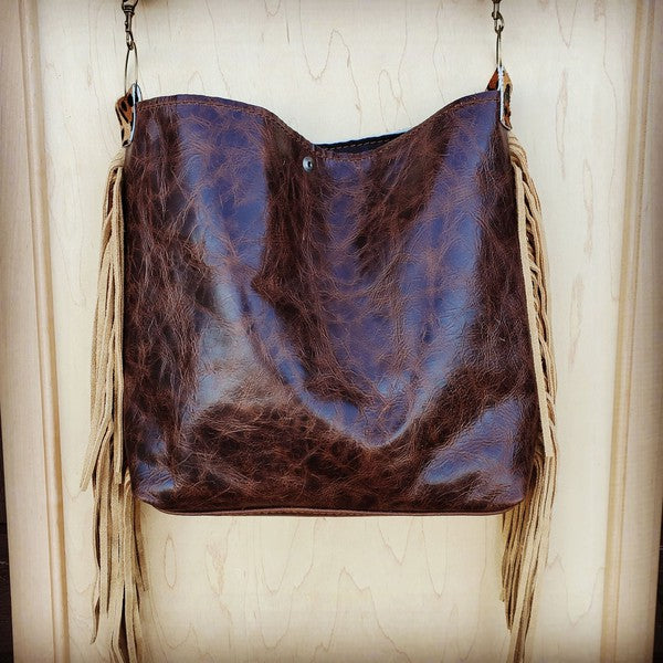 Leopard bag with Tan Fringe