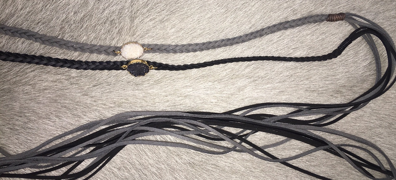 Braided Choker w/ Crystal
