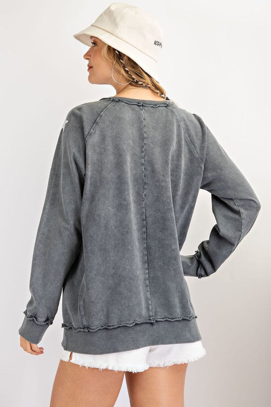 SMOKE STAR TERRY KNIT TOP