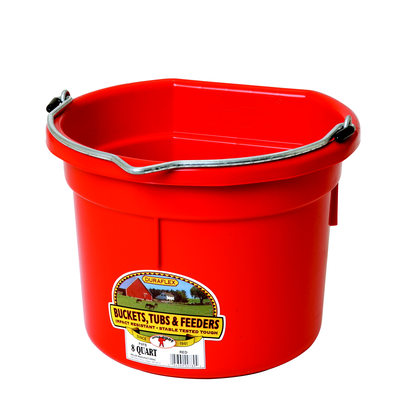8qt Flat Back Bucket, Mulit Colors
