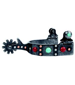 Professional's Choice Ladies Silver, Copper and Turquoise Dot Spur 1”