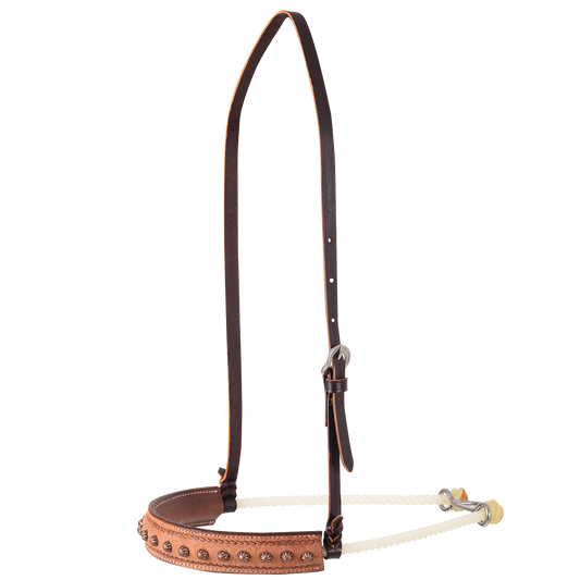 Single Rope noseband with Rope border and Copper Dots.