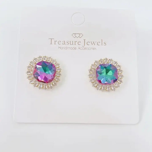 Teal Multi Radiance Stud