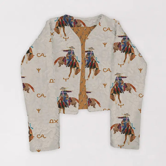Casey Cowgirl Patchwork Linen Cropped Jacket