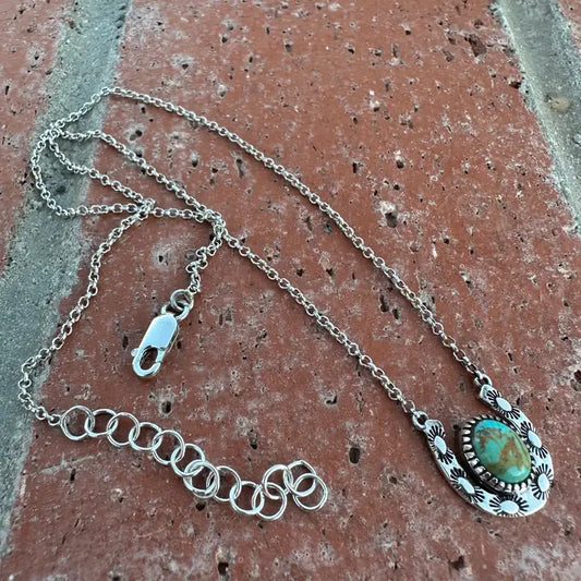 Handmade Turquoise & Sterling Silver Horseshoe Necklace