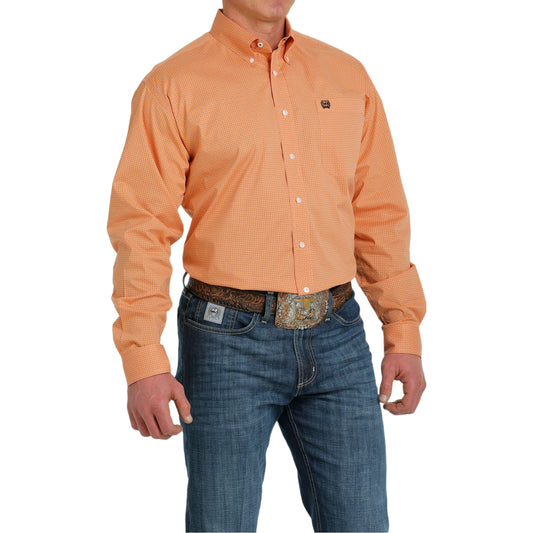 CINCH MENS ORANGE PRINT L/S
