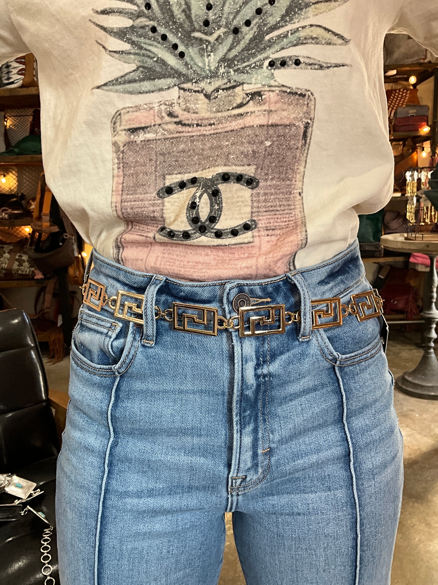 Gold Maze Cut Out Belt