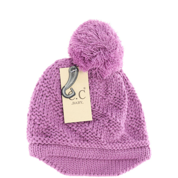 Baby Brim Beanies With Pom