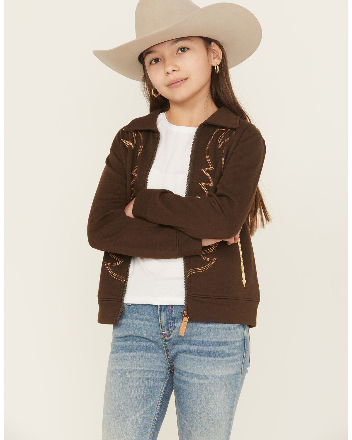 Cruel Girl Girls' Boot Stitch Embroidered Bomber Jacket