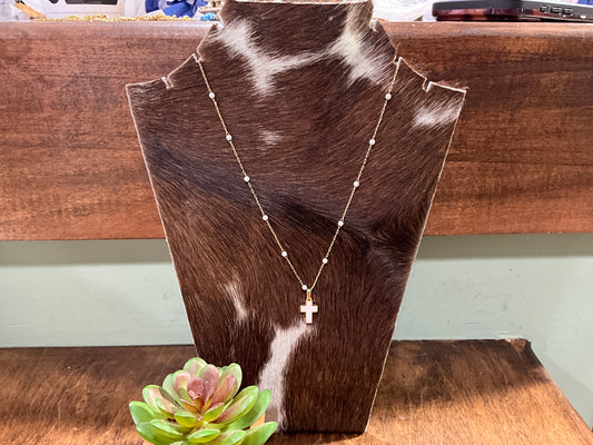 Pearl Cross Necklace
