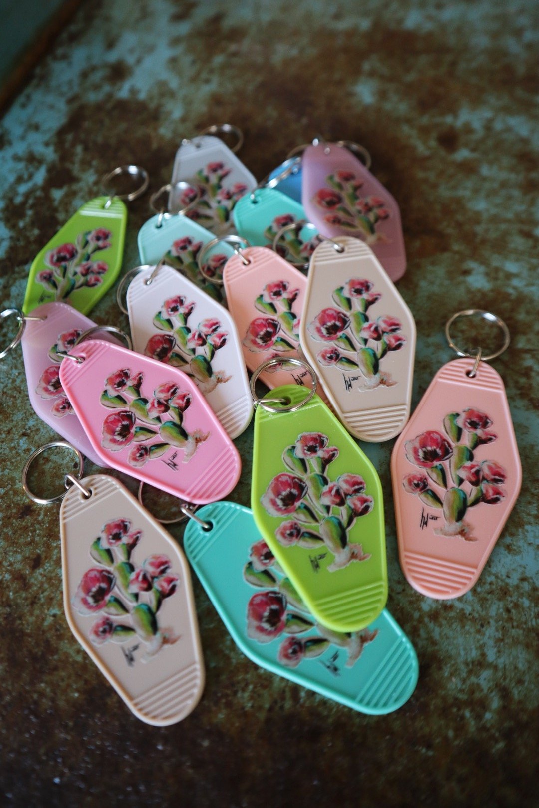 HD West Cactus Motel Keychains