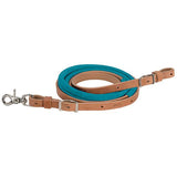 Suede Covered Barrel Rein - Turquoise