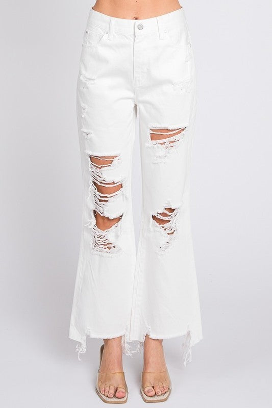 WHITE VINTAGE CROPPED FLARE