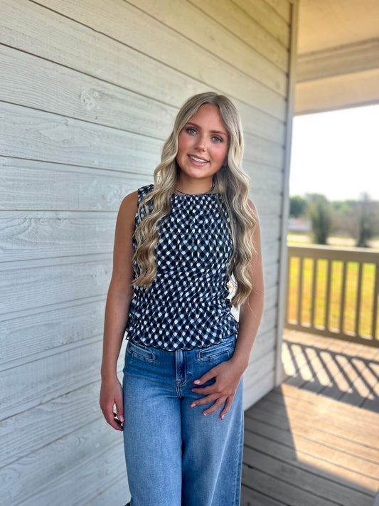 Sleeveless Smocked Top