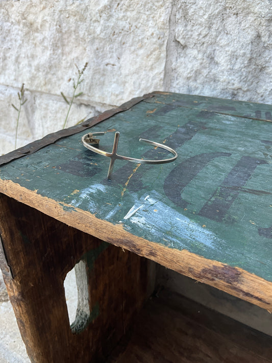 Sterling Cross Cuff