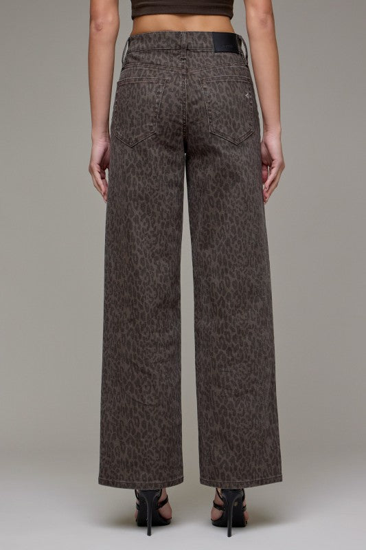 Hidden Logan Brown Cheetah Low Rise Dad Jean