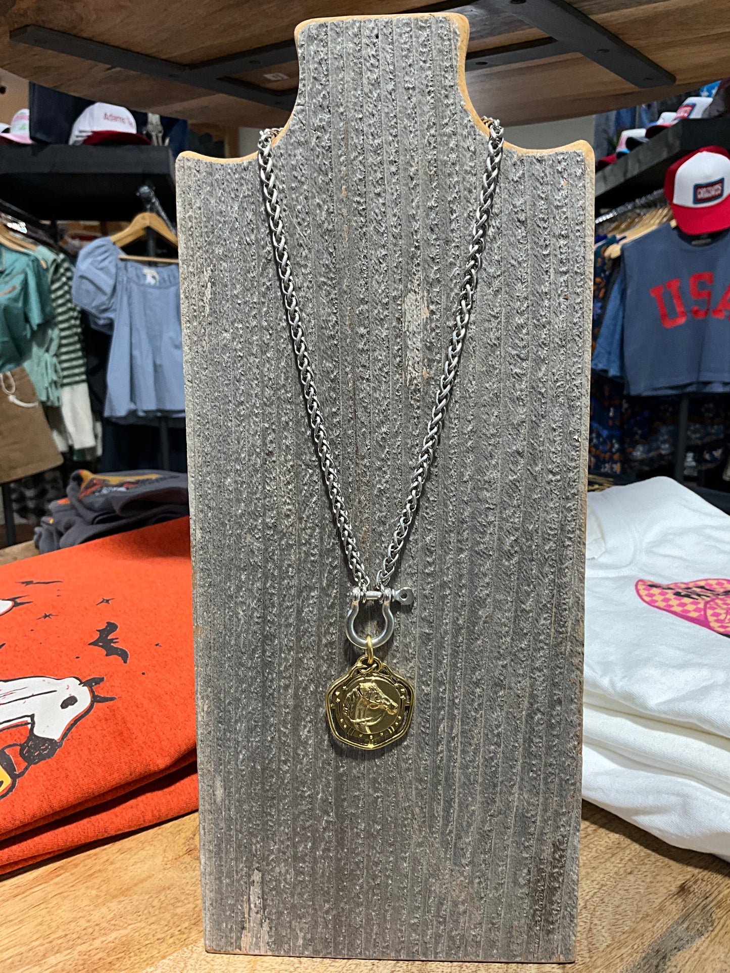 Harbo Two Tone Horse Charm Necklace