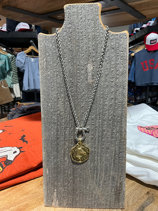 Harbo Two Tone Horse Charm Necklace