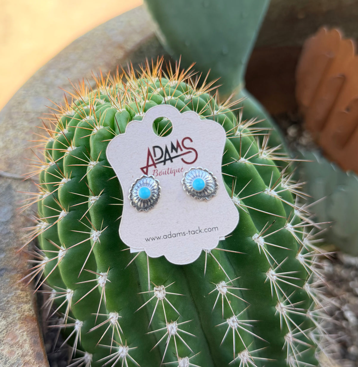 Small Concho Earring W/ Turquoise