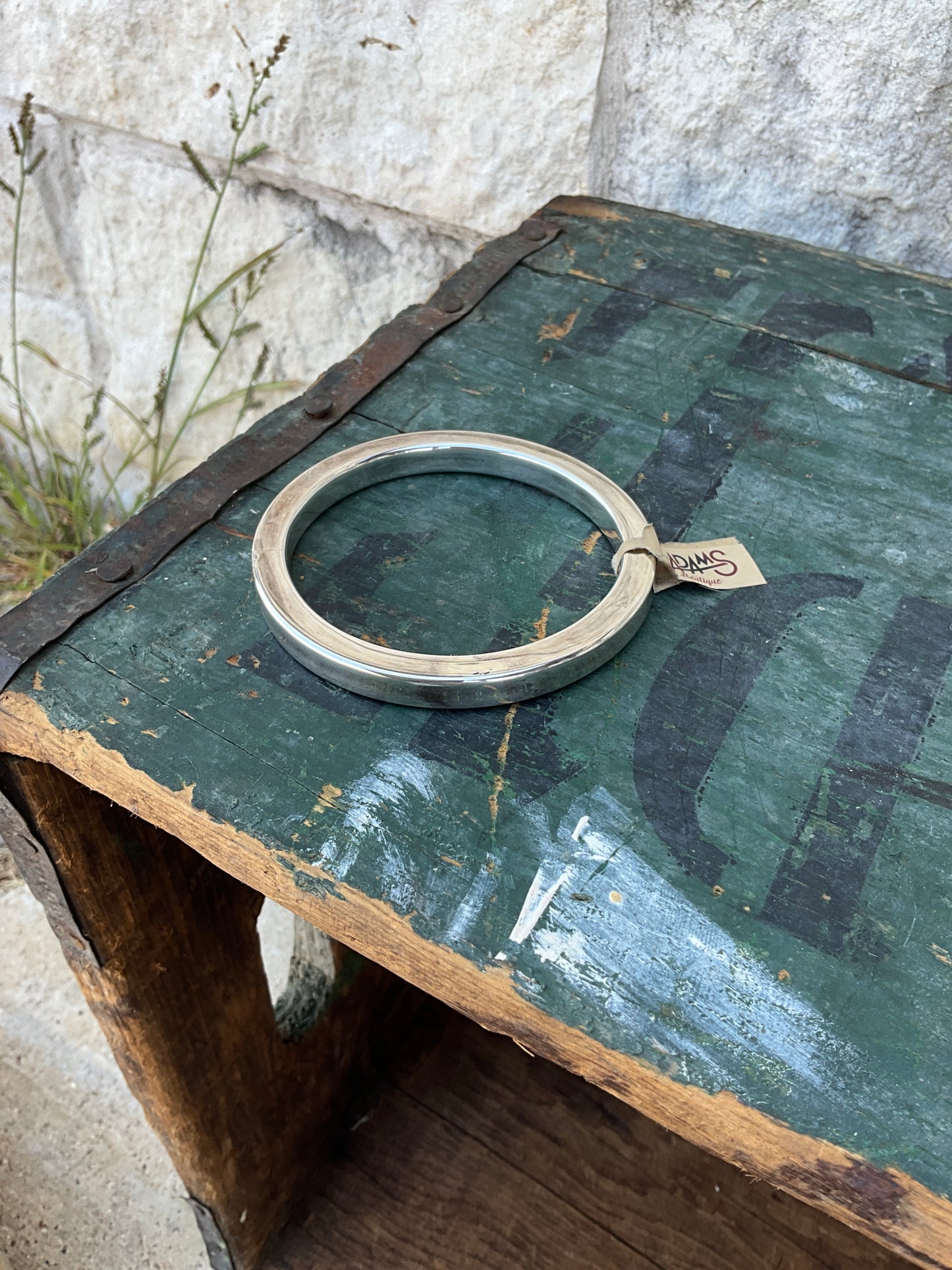 Large Smooth Silver Bangle