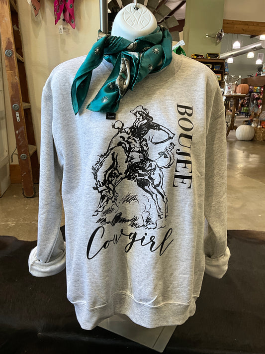 Boujee Cowgirl Western Graphic Sweatshirt