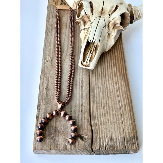 Western Navajo Pearl & Horseshoes Pendant