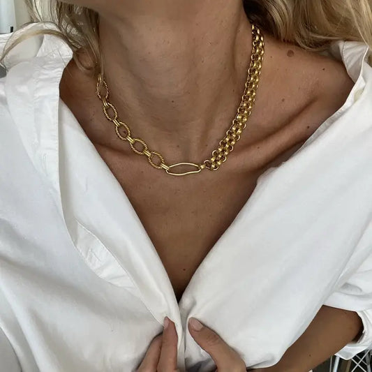 Steel Chain Necklace in Gold Charmina