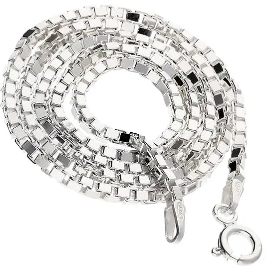 2mm Sterling Silver Box Chain Necklace