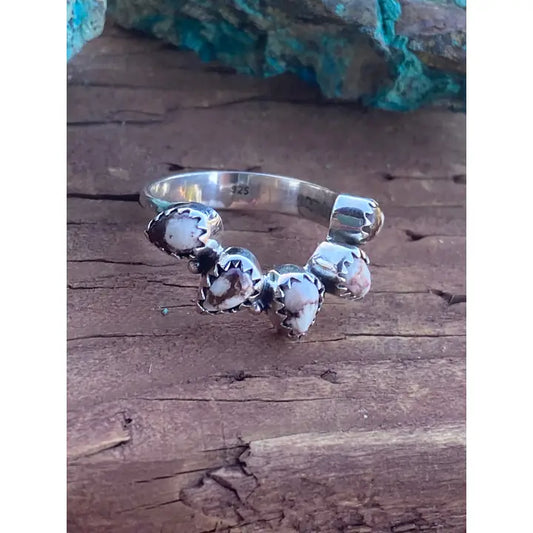 Wild Horse & Sterling Silver Monarch Band Sz 7