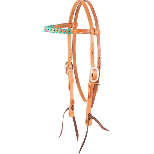 BROW BAND HEADSTALL W/ TURQUOISE LACE