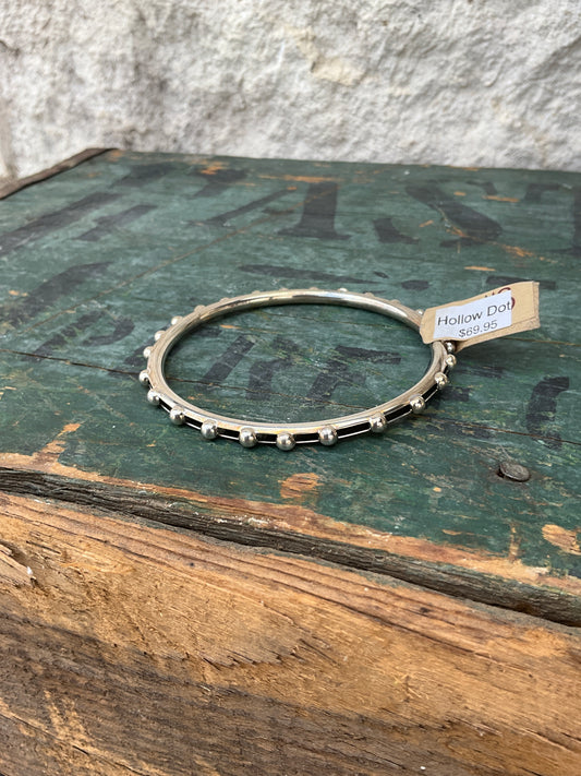 Silver Hollow Dot Bangle