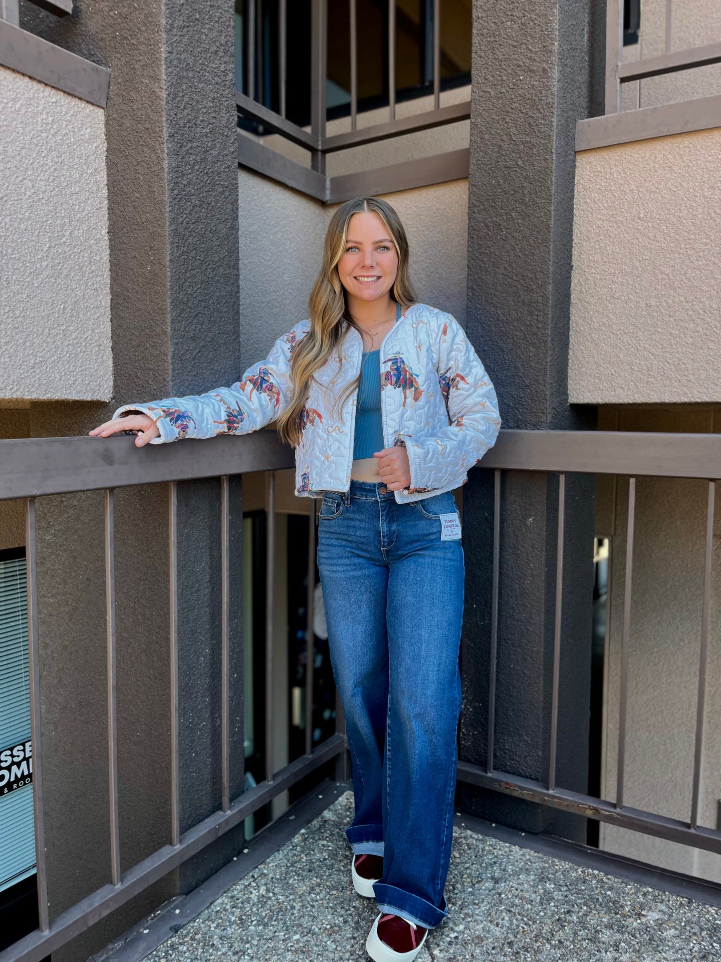 Casey Cowgirl Patchwork Linen Cropped Jacket