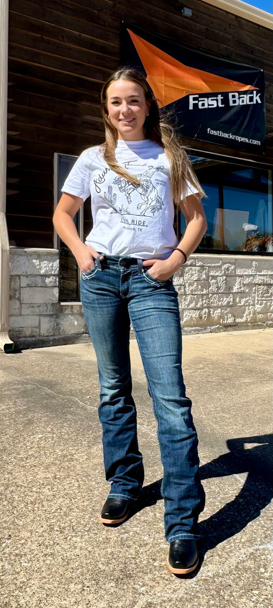 Ariat Mid Rise Stretch Entwined Boot Cut Jean
