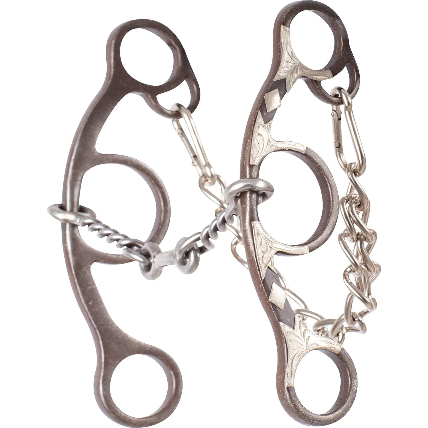 Sherry Cervi Short Shank Gag Barrel Bit with Small Twisted Wire Dogbone