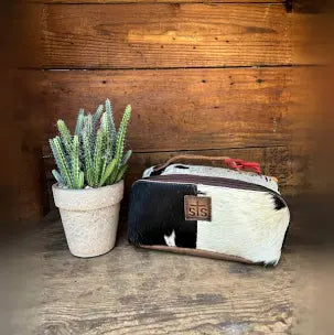 Cowhide Elise Makeup Bag