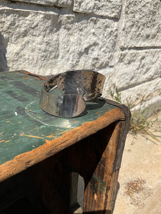 Sterling Hammered and Smooth Cuff