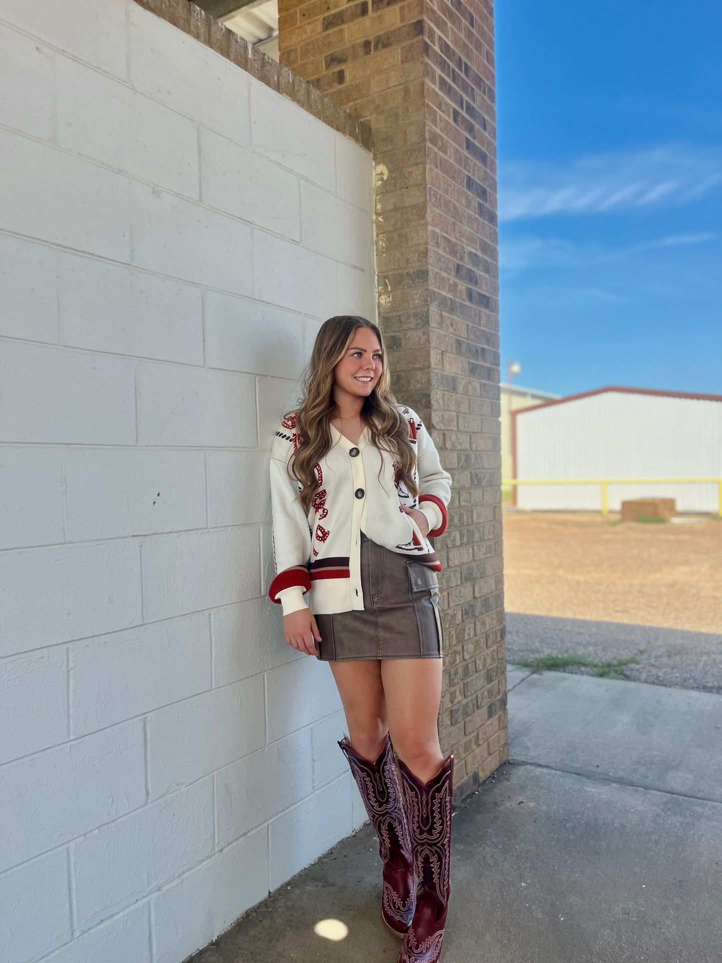 Washed Faux Leather Cargo Mini Skirt