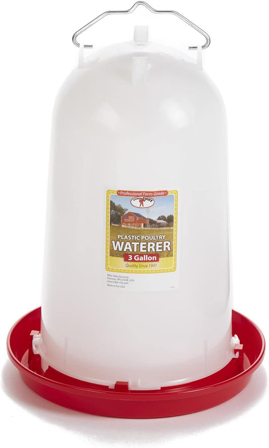 LITTLE GIANT PLASTIC POULTRY WATERER - 3 GAL