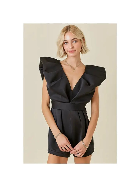V-Neck Ruffle Romper