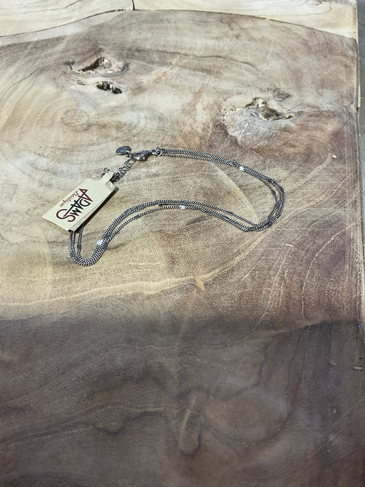 Sterling Anklet Triple Your Luck