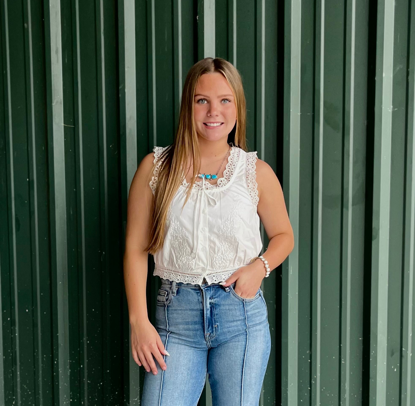 Yuma Embroidered Sleeveless Top