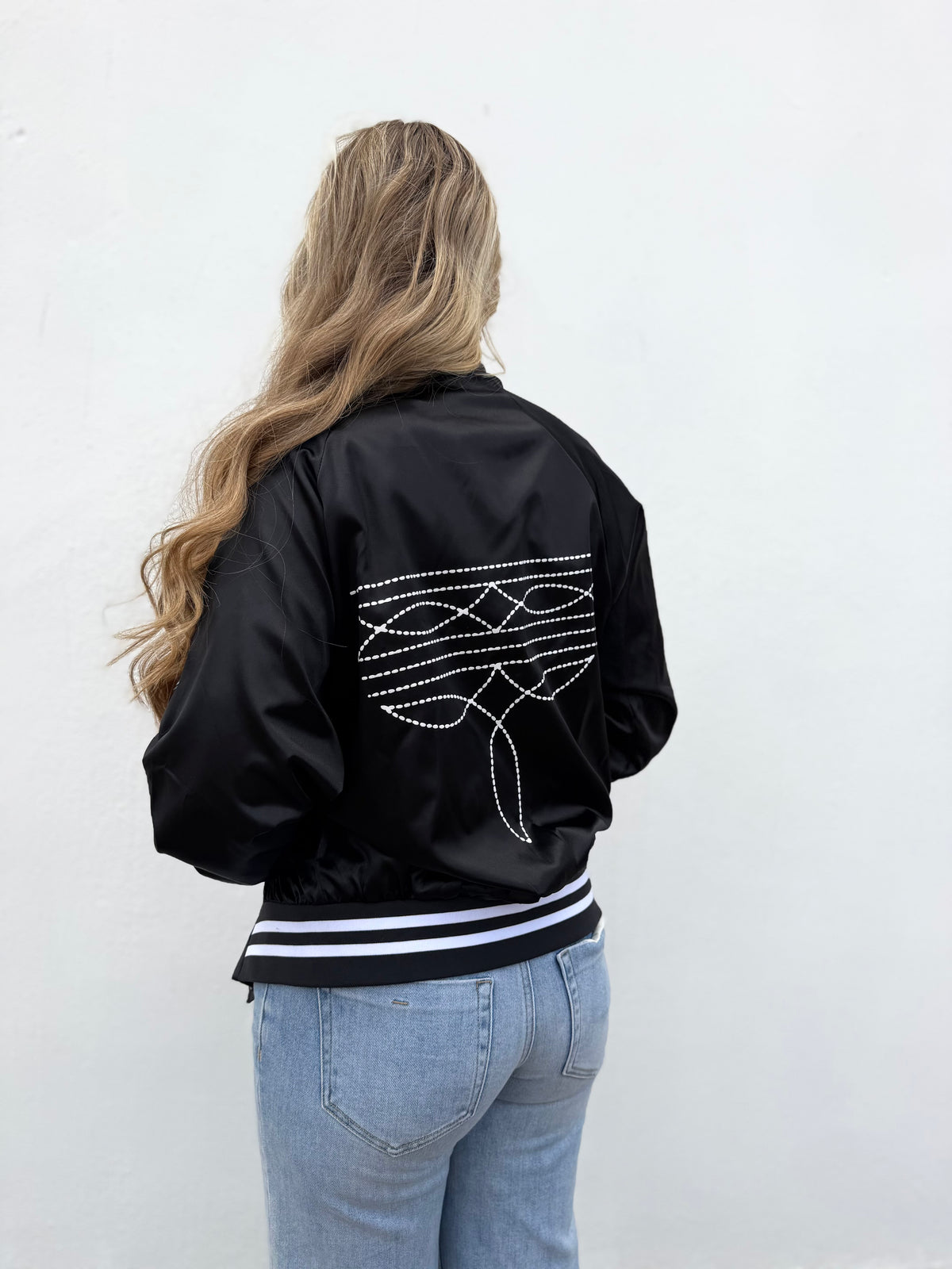 Bomber Jacket Black Boot Lace