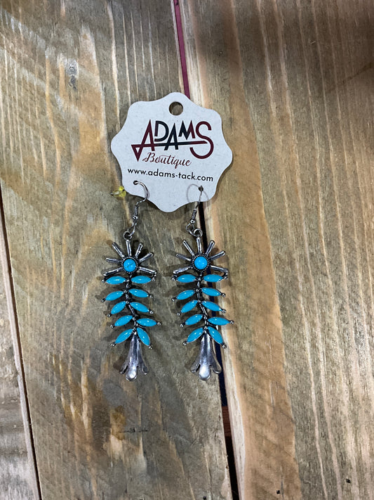 Turquoise Flower Earrings