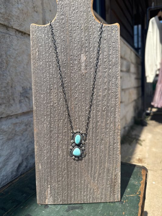 Jeff James Turquoise & Sterling Silver Necklace