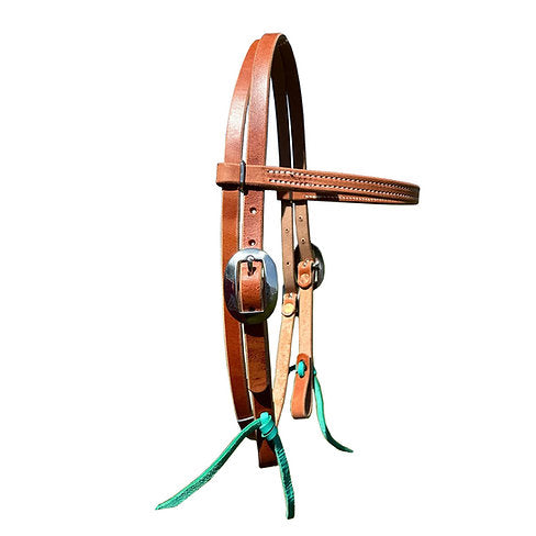 Browband Turquoise Tie String - Dark Oil