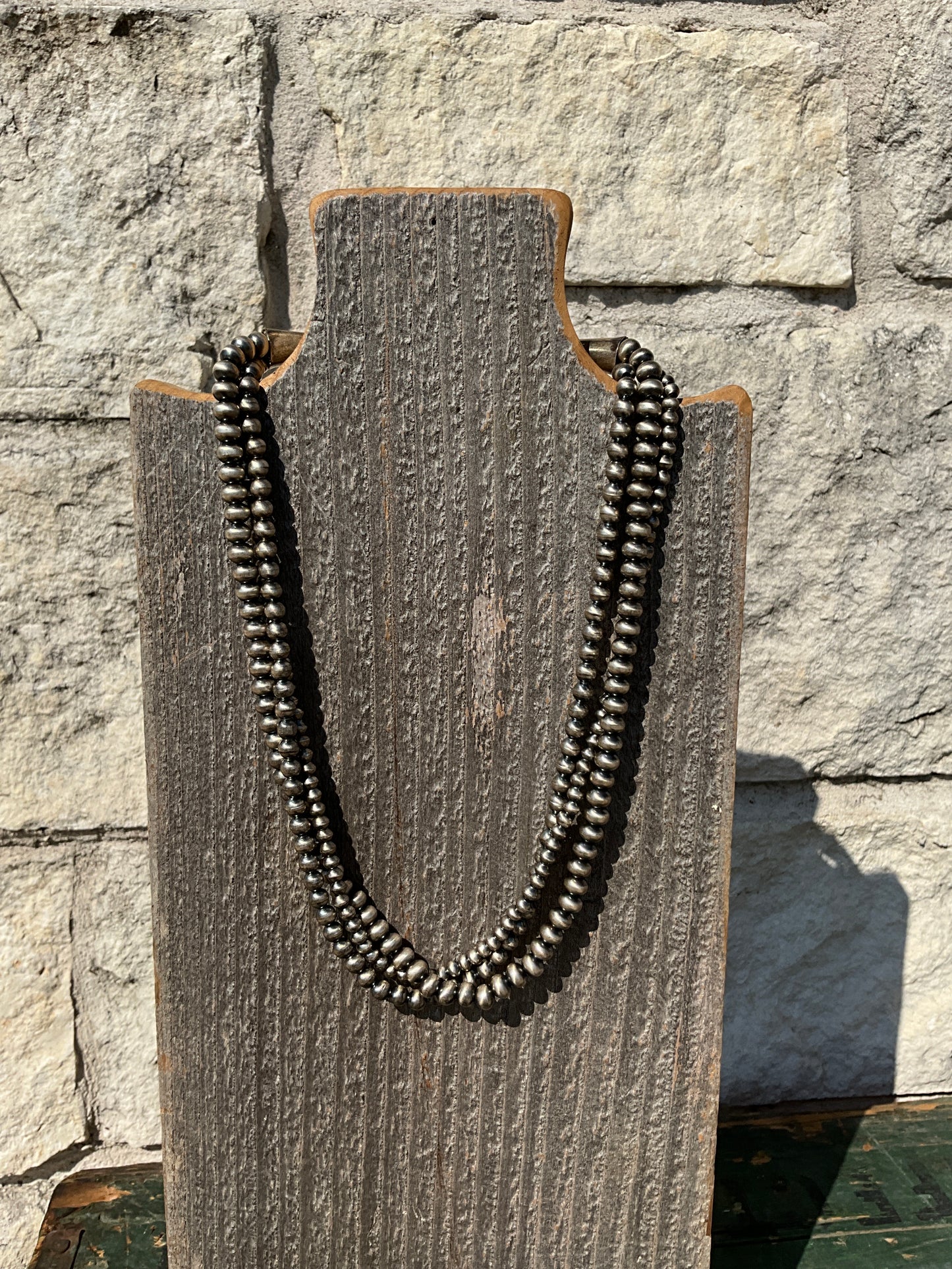 Dorinda Mariano Sterling Silver Navajo Pearl Necklace 18"