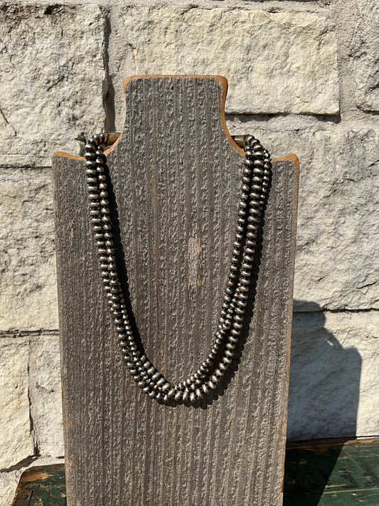 Dorinda Mariano Sterling Silver Navajo Pearl Necklace 18"
