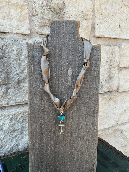 Handmade Sterling Silver Sonoran Mountain Turquoise Blossom Pendant