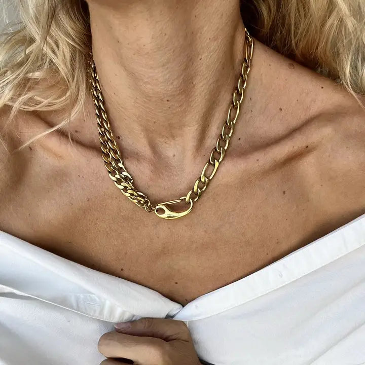 Steel Chain Necklace in Gold